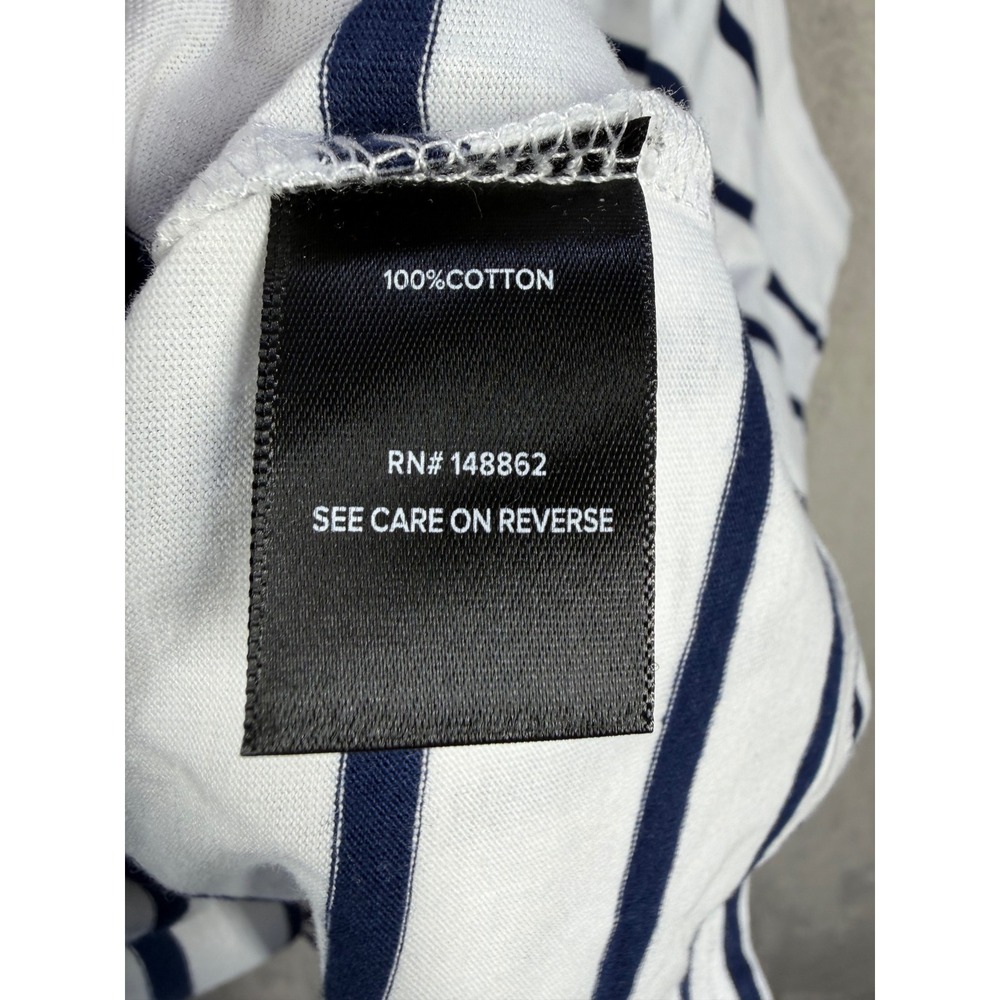 Torrid Peplum Tank Top Women 5 White Navy Striped Sleeveless Ruffle Hem Tank - Picture 6 of 8